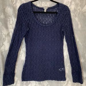 PRICE REDUCTION! Vanity Brand, Navy Blue, Long Sleeve, Top, Size-M